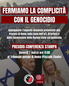 Italia complice genocidio a Gaza