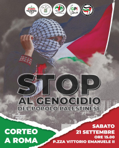 Roma: corteo sabato 21/09 Stop al Genocidio