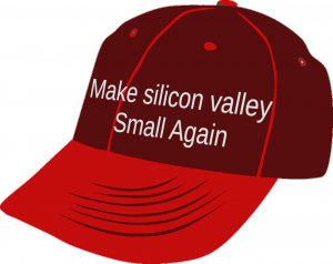 Cappello con la scritta "Make silicon valley small again"