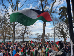 Ginevra per la Palestina, protesta collettiva della tenda bianca